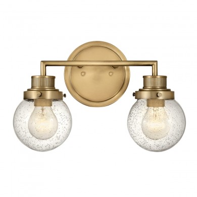 Applique Poppy 2x60W E27 Laiton ancien ELSTEAD LIGHTING QN-POPPY2-HB-BATH