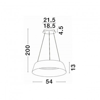 Suspension ALBA 50W LED Noir Or Champagne NOVA LUCE 9345658