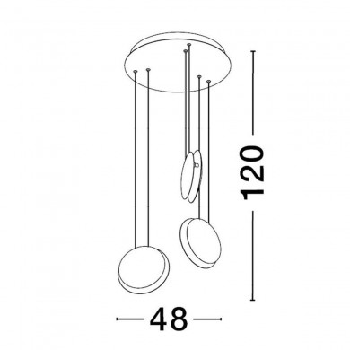 Suspension SHELL 17,94W LED Noir Sable NOVA LUCE 9695249