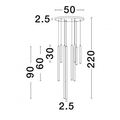 Suspension TRIMLE 26W LED Noir Sable NOVA LUCE 9287945