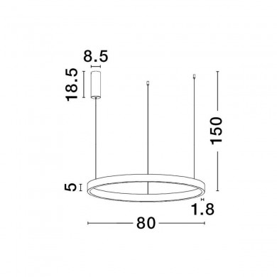 Suspension ELOWEN 77W LED Noir Sable NOVA LUCE 9345664