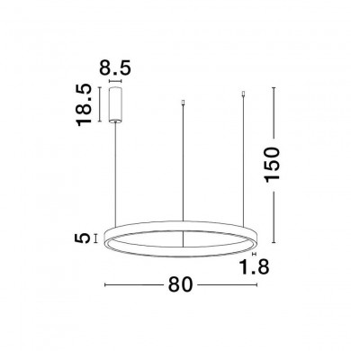 Suspension ELOWEN 77W LED Or brossé NOVA LUCE 9345665