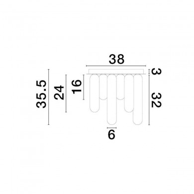 Plafonnier GUSTAVE 6x5W G9 Gris NOVA LUCE 9028854