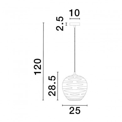 Suspension EVLEEN 1x12W E27 Noir mat L25 NOVA LUCE 9009258