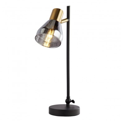 Lampe WESTMINSTER 1x40W E14 Noir Laiton satiné Fumé SEARCHLIGHT 23802-1SM