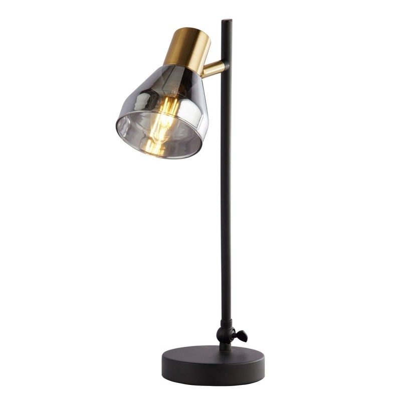 Lampe WESTMINSTER 1x40W E14 Noir Laiton satiné Fumé SEARCHLIGHT 23802-1SM