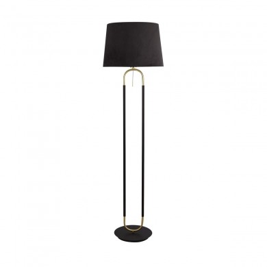 Lampadaire JAZZ 1x60W E27 Noir Laiton satiné SEARCHLIGHT 41432SB