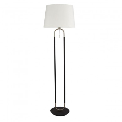 Lampadaire JAZZ 1x60W E27 Noir Laiton satiné Blanc SEARCHLIGHT 41432SS