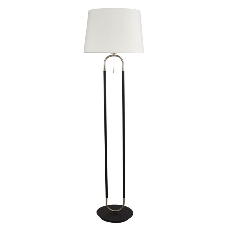 Lampadaire JAZZ 1x60W E27 Noir Laiton satiné Blanc SEARCHLIGHT 41432SS