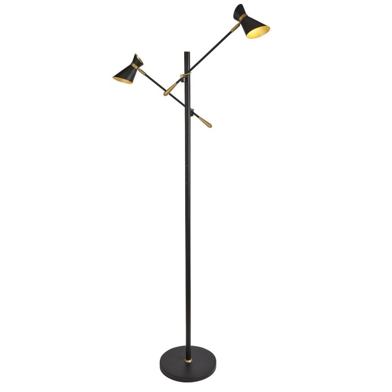 Lampadaire DIABLO 2x4W LED Noir Or métallique SEARCHLIGHT 5962-2BG