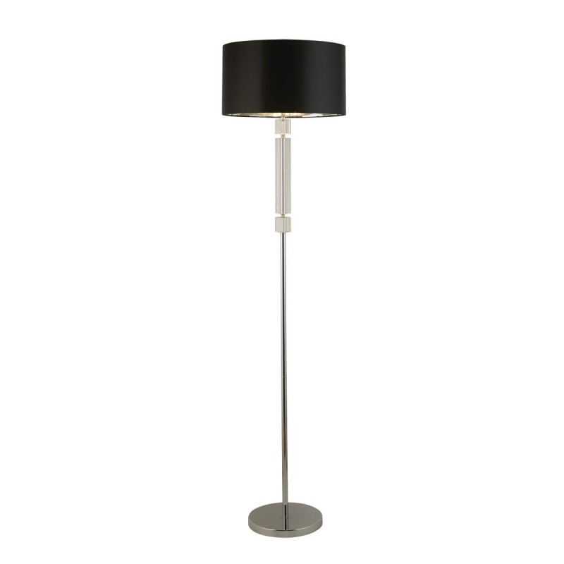 Lampadaire KYLIE 1x60W E27 Chromé Transparent Noir Argent SEARCHLIGHT 9389CC