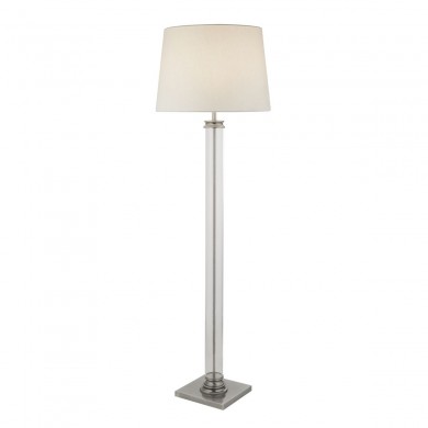 Lampadaire PEDESTAL 1x60W E27 Argent satiné Transparent Crème SEARCHLIGHT 5142SS