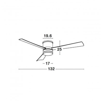 Ventilateur Plafond Satin 132 cm Nickel et Bois NOVA LUCE 