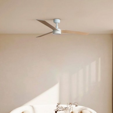 Ventilateur Plafond RUDDER L 132cm Blanc Frêne LED FARO 34297-1TW