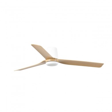 Ventilateur Plafond PUNT TUB M 130cm Blanc et Bois clair FARO 33829