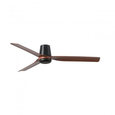 Ventilateur Plafond PUNT TUB M 130cm Noir et Bois foncé FARO 33831