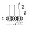 Suspension NEBULA Titane noir 25W LED H150 NOVA LUCE 9186901