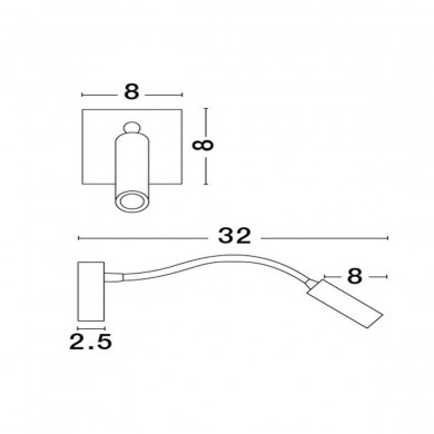 Applique Murale réglable MADISON Noir 3W LED rainurée NOVA LUCE 8128203