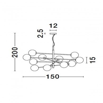 Suspension réglable VITRA Doré satiné, noir et opale LED NOVA LUCE 9143309