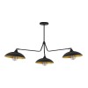 Suspension réglable MIRBA Noir  sable et doré 3x12W LED H70 NOVA LUCE 9035978