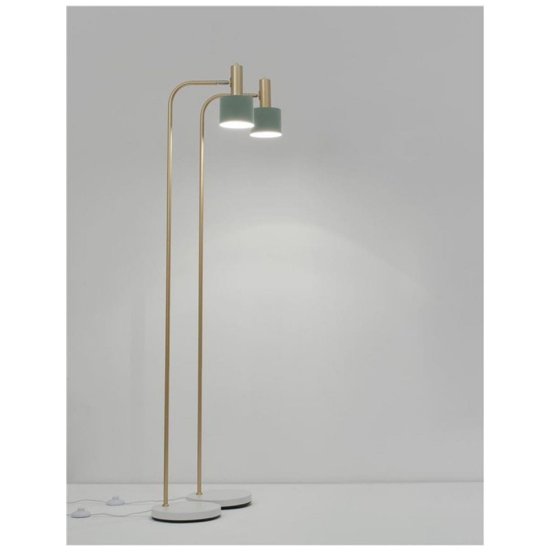 Lampadaire PAZ Doré, menthe et blanc LED NOVA LUCE 9426654