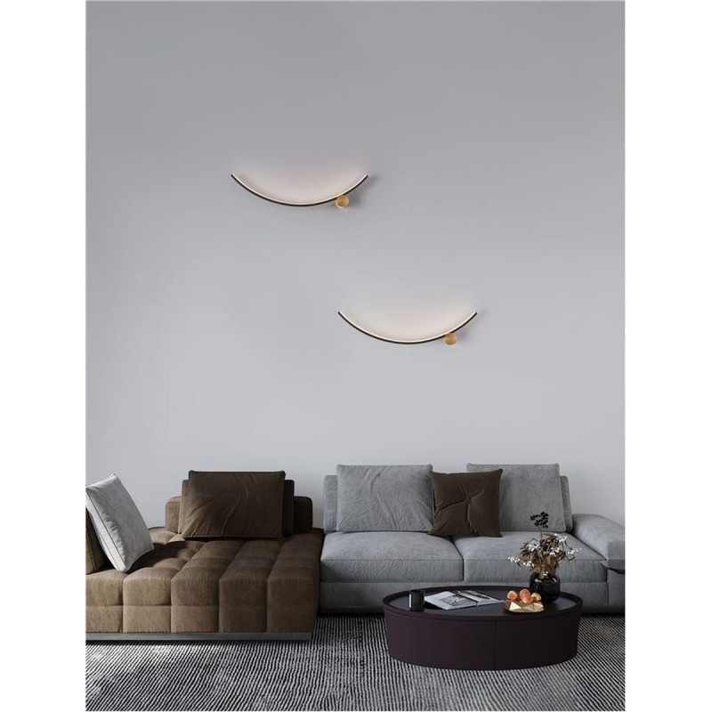 Applique murale WAVE Or et noir 14W LED H14,5 NOVA LUCE 9006094