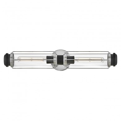 Applique Salle de bain Masthead 2x40W Chrome Poli & Noir ELSTEAD LIGHTING HK-MASTHEAD2-PCBK