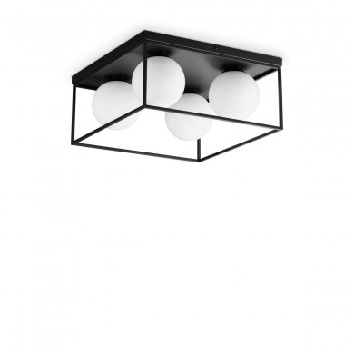 Plafonnier LINGOTTO 4x28W E14 Max Noir IDEAL LUX 327860