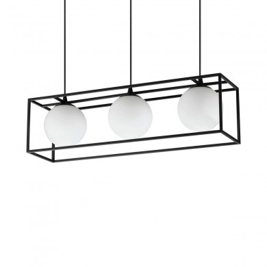 Suspension LINGOTTO 3x28W E14 Max Noir IDEAL LUX 304144