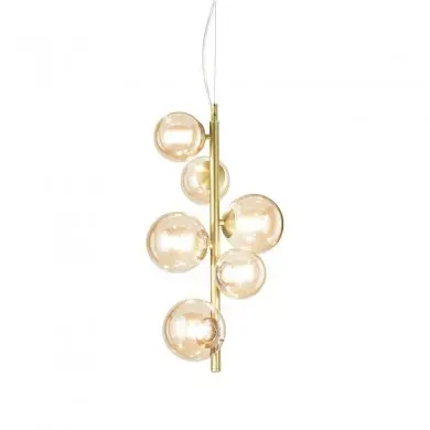 Suspension PERLAGE 6x15W Max G9 Ambre IDEAL LUX 317793