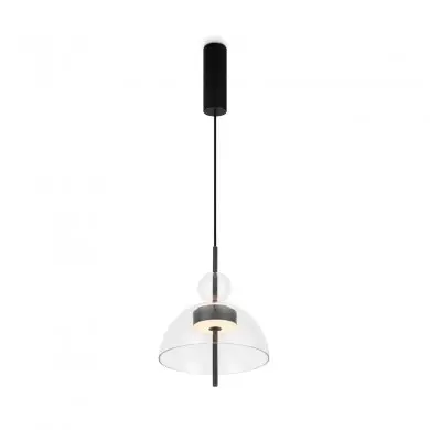 Suspension Bangkok 12W LED D25 Noir Transparent Boule MAYTONI MOD185PL-L6B3K1