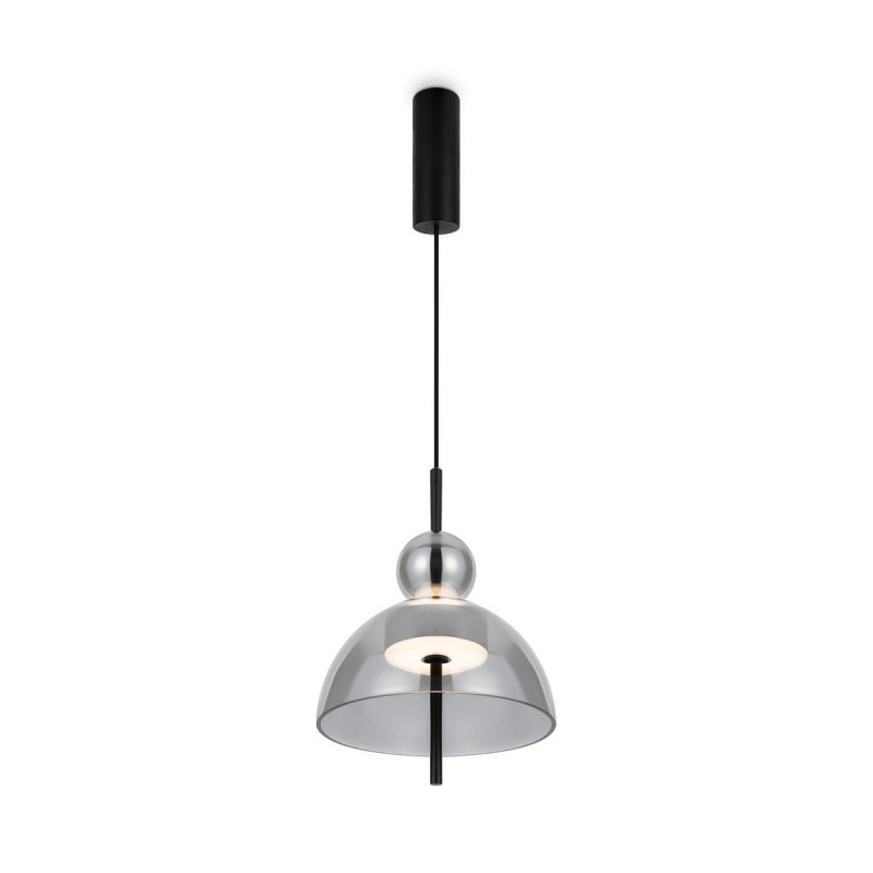 Suspension Bangkok 12W LED D25 Noir Fumé Boule MAYTONI MOD185PL-L6B3K4