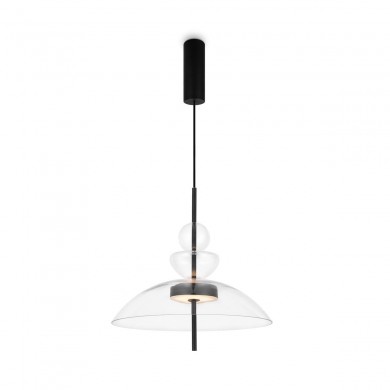 Suspension Bangkok 12W LED D40 Noir Transparent MAYTONI MOD185PL-L6B3K3