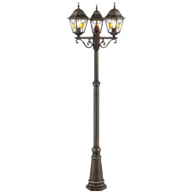 Lampadaire Extérieur JANEL 3x60W E27 Noir doré BRILLIANT 90985A86