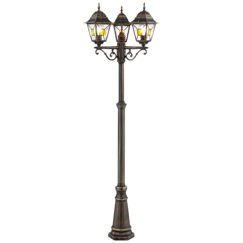 Lampadaire Extérieur JANEL 3x60W E27 Noir doré BRILLIANT 90985A86