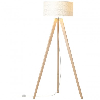 Lampadaire GALANCE 1x40W E27 Bois clair-blanc BRILLIANT 94970_75