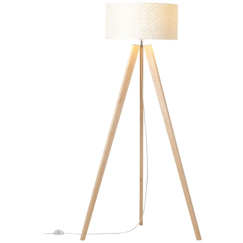 Lampadaire GALANCE 1x40W E27 Bois clair-blanc BRILLIANT 94970_75