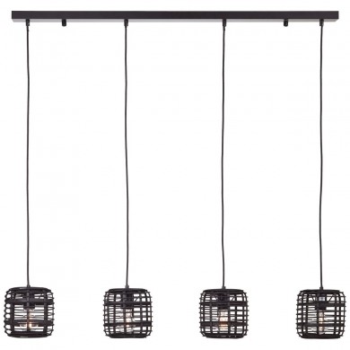 Suspension CROSSTOWN 4x40W E27 Bois foncé-noir BRILLIANT 99263_76