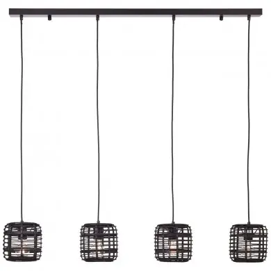 Suspension CROSSTOWN 4x40W E27 Bois foncé-noir BRILLIANT 99263_76