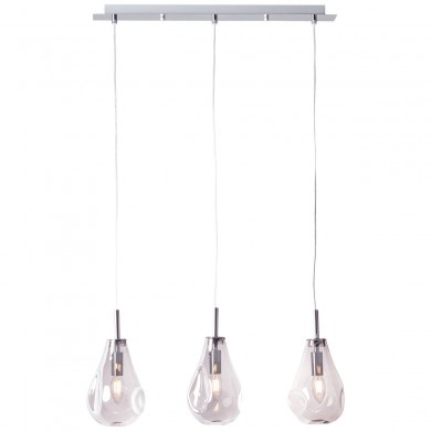 Suspension DROPS 3x25W E14 Verre fumé-chrome BRILLIANT 99289_93