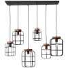 Suspension GWEN 6x52W E27 Acier noir-bois BRILLIANT 99558_66