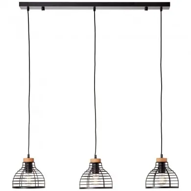 Suspension AVIA 3x52W E27 Noir-bois BRILLIANT 99561_76