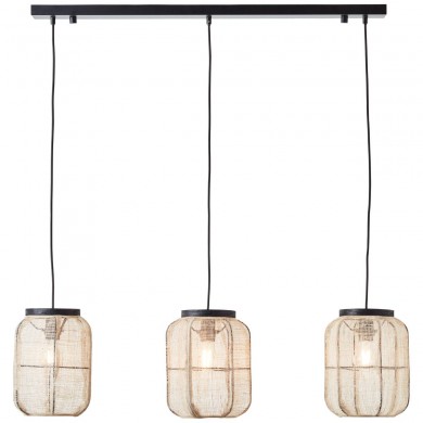 Suspension TANAH 3x52W E27 Noir-naturel BRILLIANT 99565_76