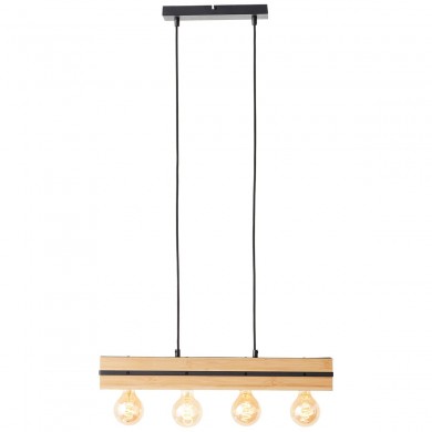 Suspension BENNY 4x40W E27 Noir mat-naturel BRILLIANT 99685_76