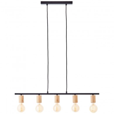 Suspension KERRY 5x40W E27 Noir-naturel BRILLIANT 99713_76