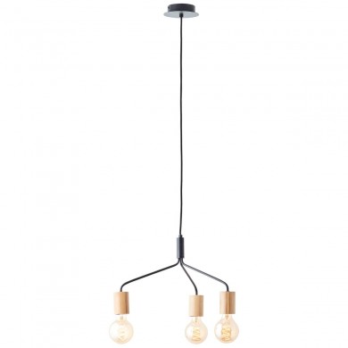 Suspension ELYNA 3x40W E27 Noir-naturel BRILLIANT 99717_76