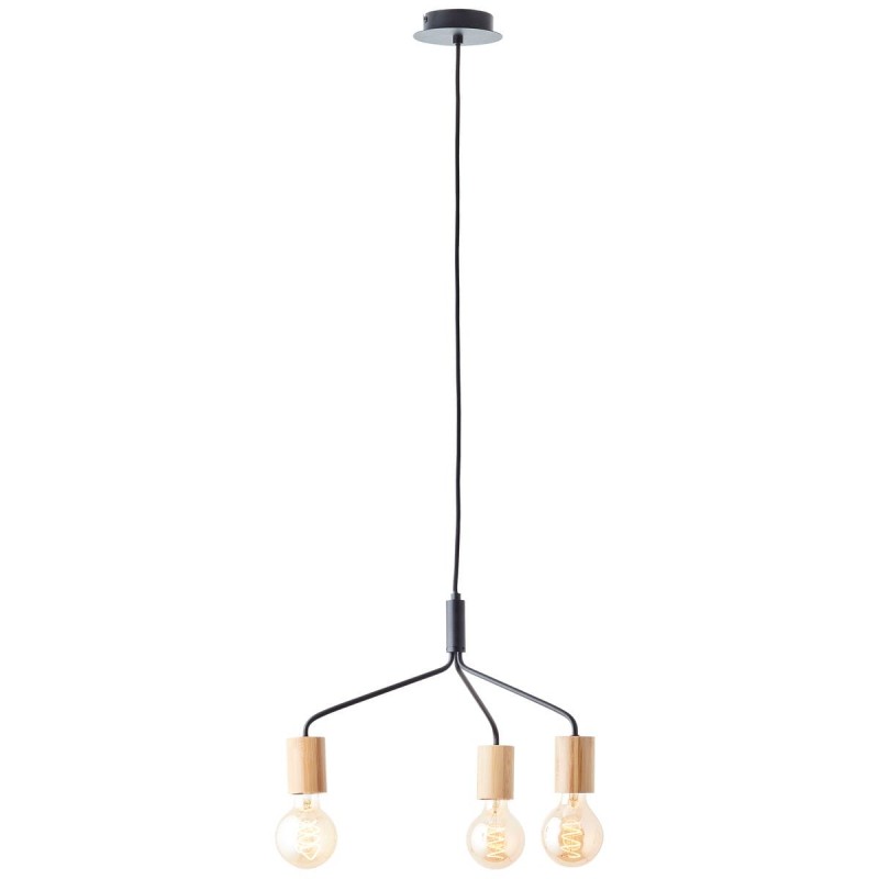 Suspension ELYNA 3x40W E27 Noir-naturel BRILLIANT 99717_76