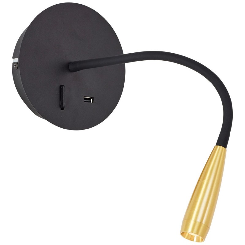 Applique JUTTA 2,8W LED Noir sablé-doré mat BRILLIANT G99946_86