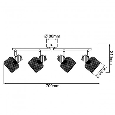 Plafonnier GIADA 4x28W E14 Noir-bois BRILLIANT 83332_76