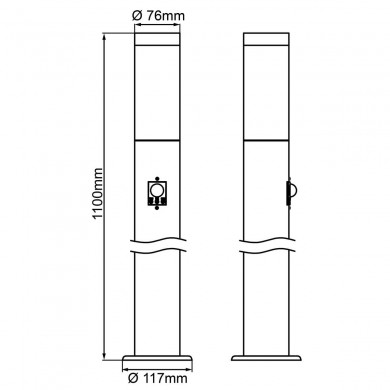 Borne Extérieur DODY 1x20W E27 Noir H1110 PIR BRILLIANT 90950A06